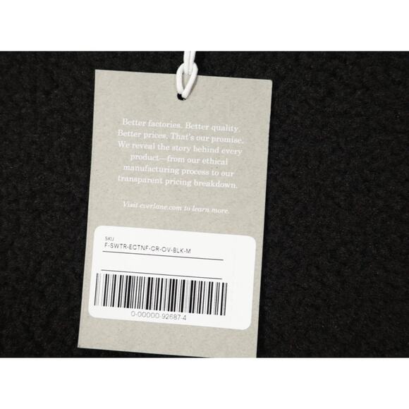 Everlane Womens Black 100% Polyester Pullover Teddy Sweater Size M - Picture 11 of 12